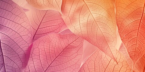 Fototapeta premium Abstract background with leaf veins and gradient in warm tones, smooth transitions, minimalistic design.