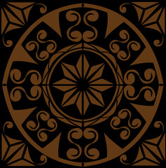 ornamental round ornament on black