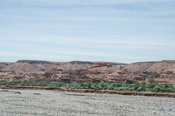 landscape with blue sky and mountains in Marocco