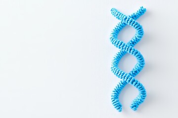 Closeup of a DNA chain originating from clear water. Creative concept for moisturizing cosmetics and hyaluronic acid wallpaper. Image from stock 3d render.