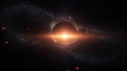 Fototapeta premium Captivating 3D Black Hole Visualization in Space