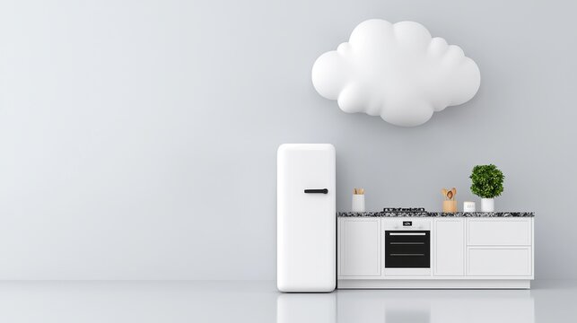 Cloud-connected smart kitchen with tablet control and cloud-connected appliances