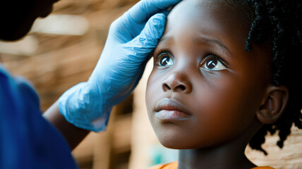 Children receiving medical care from volunteer healthcare workers in underserved areas, highlighting healthcare disparities and the need for accessible medical support