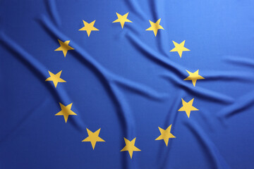 Flag of European Union as background, top view