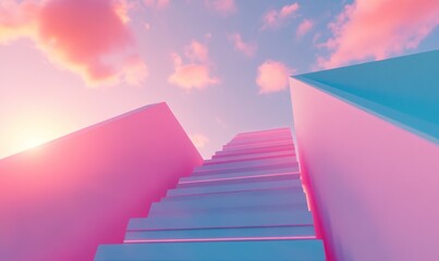 Business goals and success concept. Choose right ladder to reach the goal. Business target or winner concept