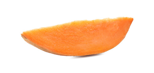 Piece of raw sweet potato isolated on white