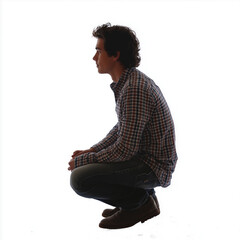 Person Sitting Side View Isolated