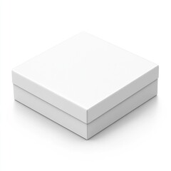 Naklejka premium Clean White Mystery Box. Square Container for Jewelry, Watches, and Gifts