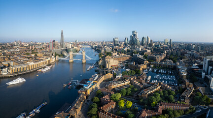 Shape of London during sunrise © DVS - Drone Visuals