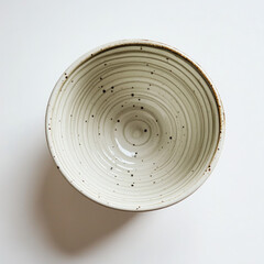 White Bowl Isolated From Above