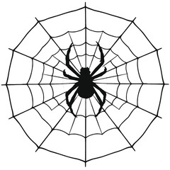 Obraz premium a black and white line drawing of a spider web.