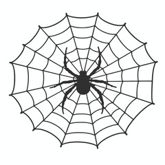 Obraz premium a black and white line drawing of a spider web.