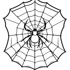 Obraz premium a black and white line drawing of a spider web.