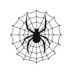 Obraz premium a black and white line drawing of a spider web.