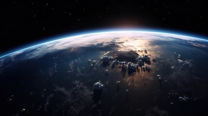 Obraz premium Stunning Earth View from Space at Dawn