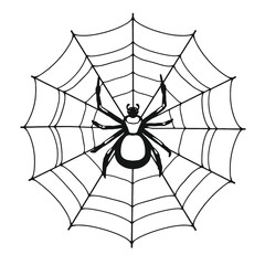 Obraz premium a black and white line drawing of a spider web.