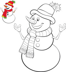Christmas coloring book. children's educational game. logical tasks. coloring book. New Year. Christmas tree. snowman,