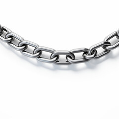 Obraz premium Closeup of a Shiny Metal Chain on White Background
