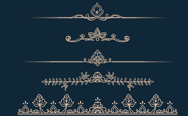 アジアンテイストの横飾りイラストセット