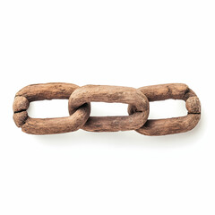 Fototapeta premium Wooden Chain Links, wood chain, wood links, link chain, brown chain, brown links