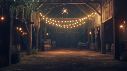 Obraz premium Outside of Country Barn party, High fashion, luxury