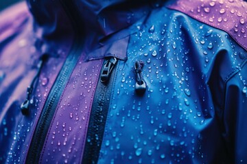 Colorful Waterproof Jacket with Raindrops