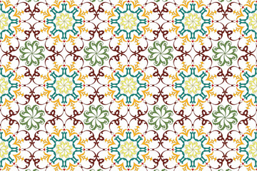 Intricate geometric pattern showcasing vibrant colors and elegant design elements
