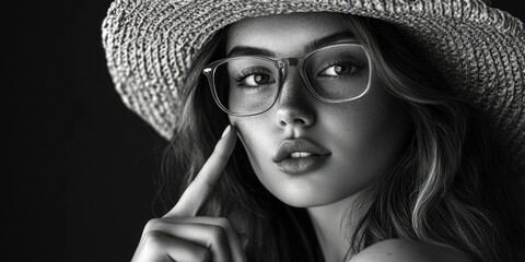 Chic Fashionista Posing for High-Fashion Ad