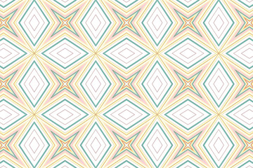 Intricate geometric patterns create a mesmerizing design in pastel hues