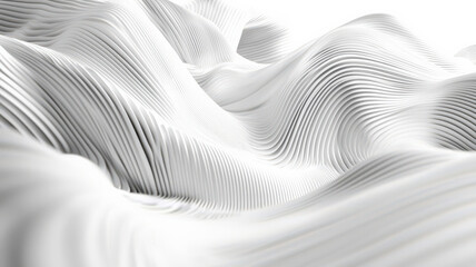 Naklejka premium white 3D rendering of flowing curve lines, creating a dynamic and smooth background with fluid motion