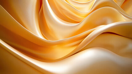 Obraz premium gold 3D rendering of flowing curve lines, creating a dynamic and smooth background with fluid motion