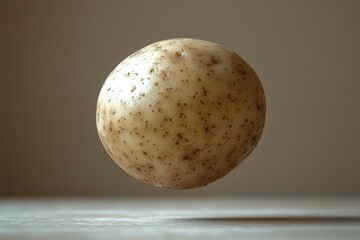 A Single, Imperfect, Beige Sphere with Brown Speckling