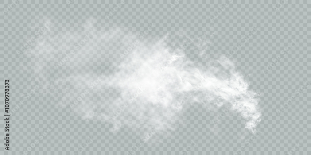 Poster Fog or smoke isolated on transparent background with special overlay effect. White vector smoke, cloudiness, fog or smog background. special overlay effect Vector	
