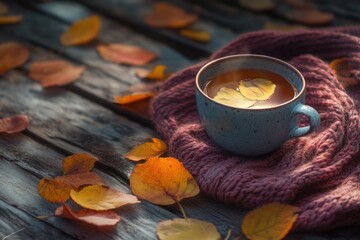 A delicate cup of tea with a heart drawn on it, a thoughtful gesture or romantic symbol