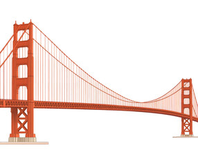 Fototapeta premium The golden gate bridge in San francisco, transparent background