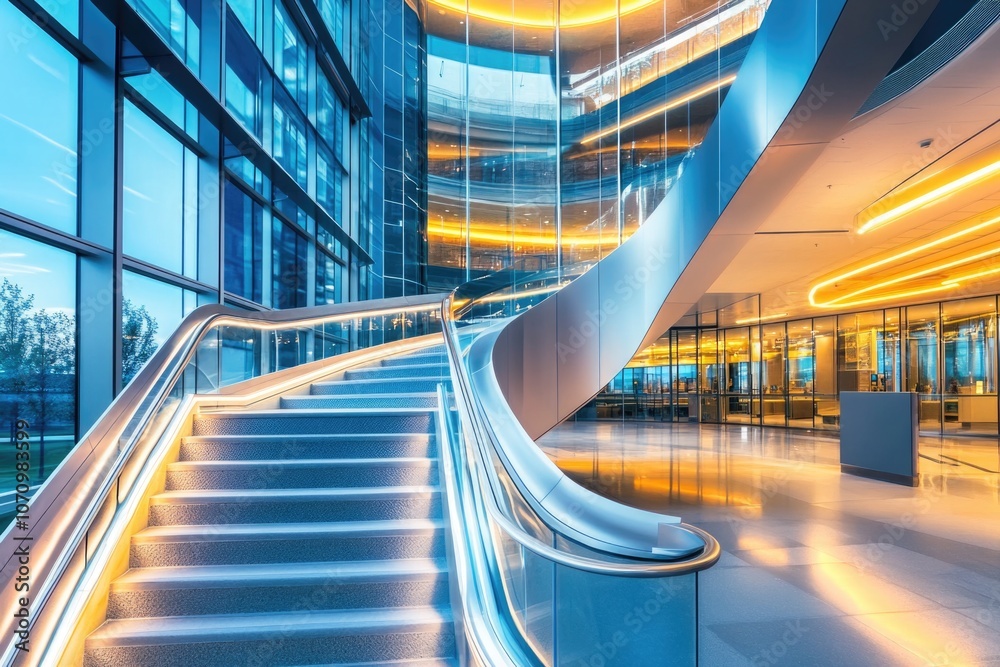 Poster A modern building design feature, perfect for architecture and interior design concepts