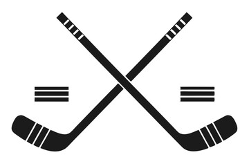 Flat Icon Style Ice Hockey Sticks Vector Illustration