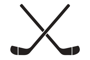 Flat Icon Style Ice Hockey Sticks Vector Illustration