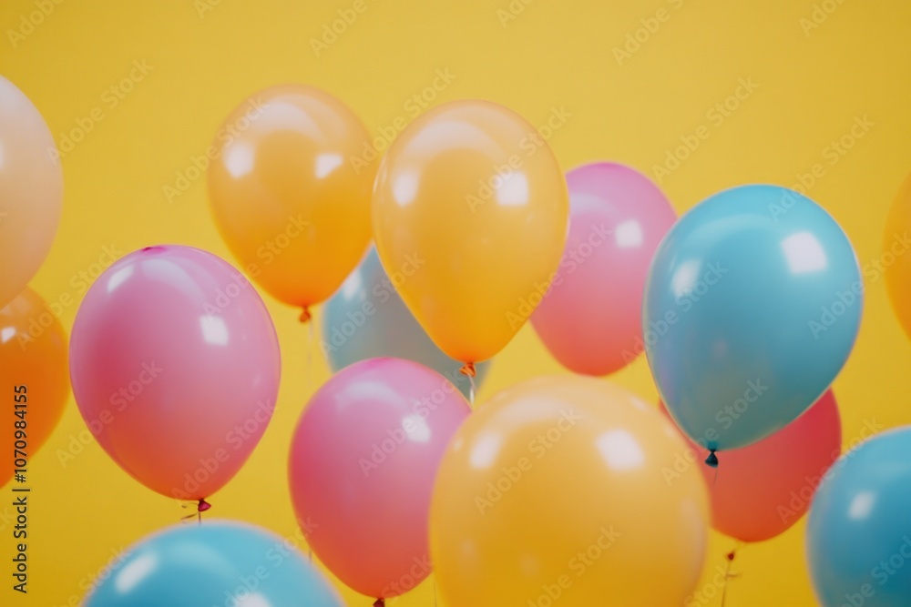 Aufkleber balloons of different colors suspended in mid-air, no strings attached