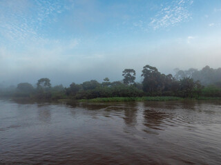 Morning atmosphere on the Amazon River near Anamà.