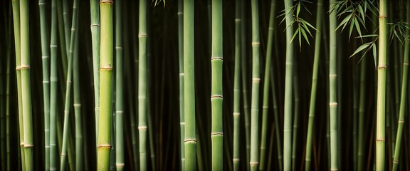 bamboo forest in dense greenery