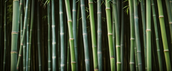 bamboo forest in dense greenery