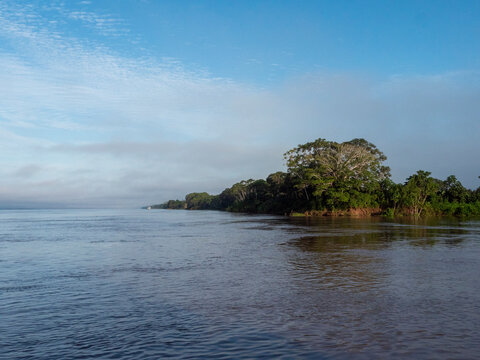 Morning atmosphere on the Amazon River near Anam&agrave;.