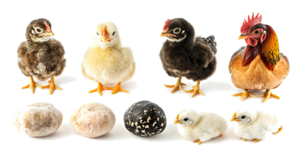 Bird Species Showcase on White Generative AI