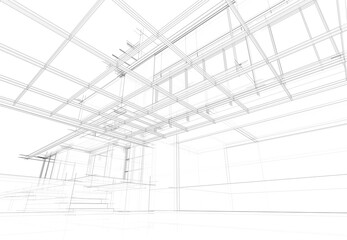 architectural drawing 3d illustration