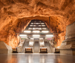 Modern Subway Station in Stockholm with Cave-like Design