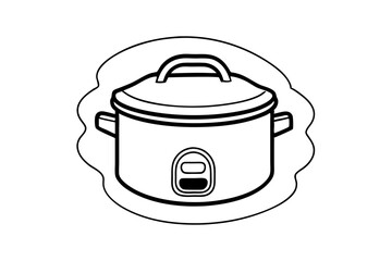 Rice Cooker Vector Art Clean and Modern Kitchen Illustration Design