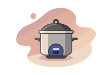 Rice Cooker Vector Art Clean and Modern Kitchen Illustration Design