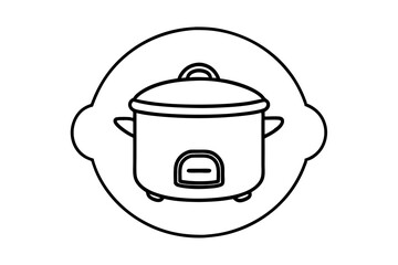 Rice Cooker Vector Art Clean and Modern Kitchen Illustration Design