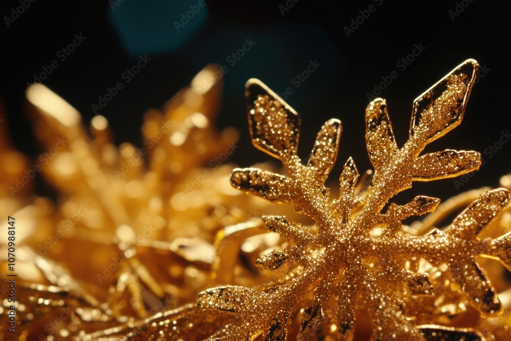 Poster a detailed view of a delicate snowflake on a table, perfect for winter-themed designs and projects